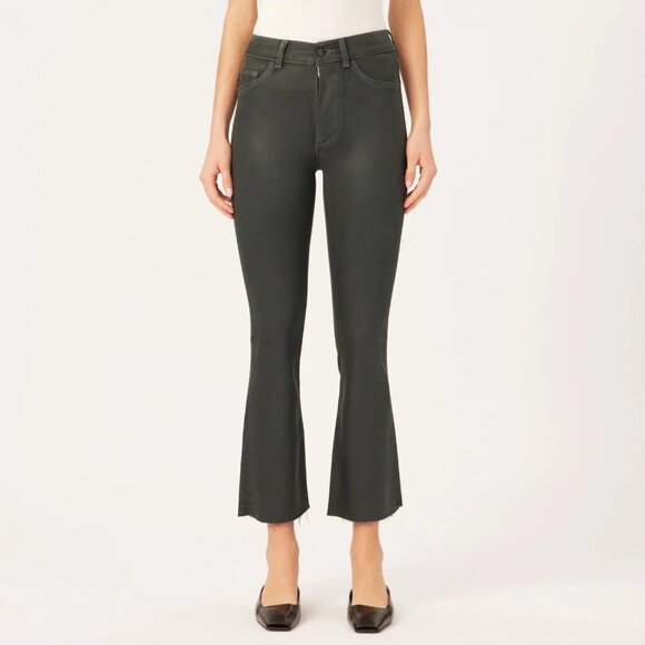 NWT DL1961 Bridget Boot High Rise Instasculpt Jeans Denim in Deep Pine Coated 26 - Picture 1 of 9
